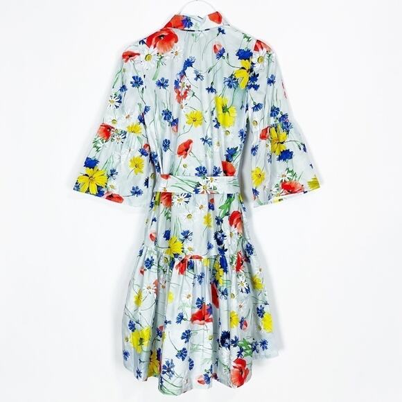 Pearl by Lela Rose Floral Poplin Flounce Hem Dress - Picture 8 of 12